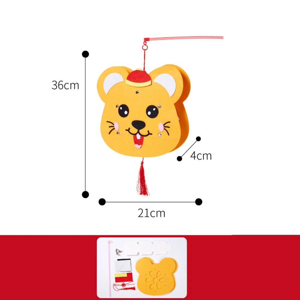 DIY CartoonPaper фонарь китайский год светодиодный украшения для фонарей войлочные украшения для детей Рождественский Декор Висячие двери детский подарок
