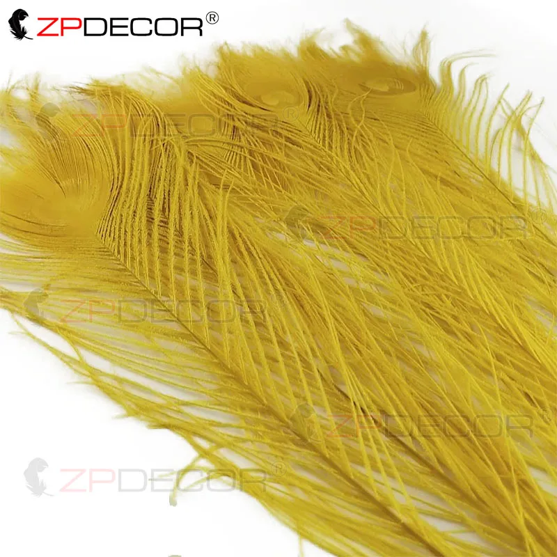 Zpdecor 30-35 см Перья павлина использовать Искусство и ремесла - Цвет: Цвет: желтый