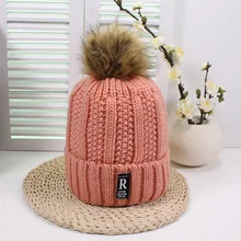 Брендовые зимние вязаные шапки бини, женские толстые теплые шапочки, шапка Skullies, женская вязаная шапка с буквенным принтом, шапочки, шапочки