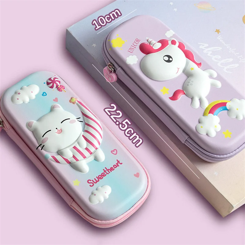 3D EVA Pencil Case Cartoon Animal Pen Case Girls Children School Supplies Storage Pencil Cases