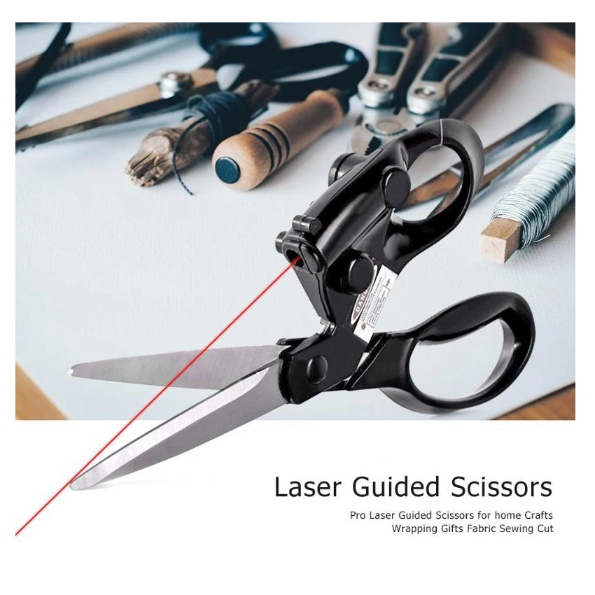 

Laser Guided Fabric Scissors Trimmer Sewing Cut Straight Fast Paper Craft For home Crafts Wrapping Gifts Fabric Sewing Cutter