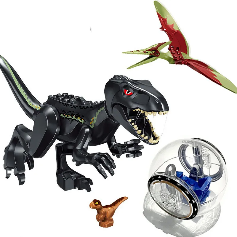 Jurassic World Dinosaur Building Block Toy Figure Indoraptor Velociraptor Triceratop T-Rex Dino Brick For Kids Gift Boys Toys | Игрушки и