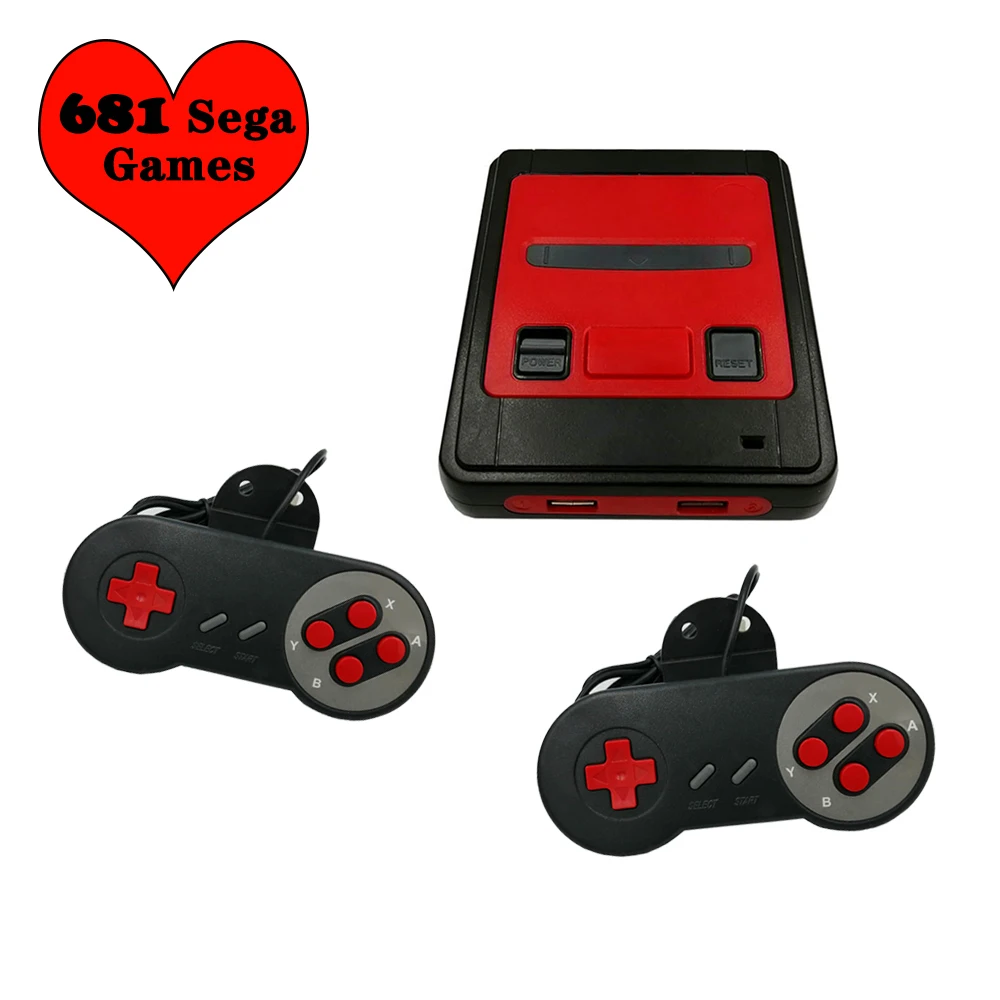 

For Sega Megadrive 2 Md2 TV Video Game Console Top 16 Bit 681 Classic Games 4K HD HDMI Output Wired Controller Two Gamepads Gift