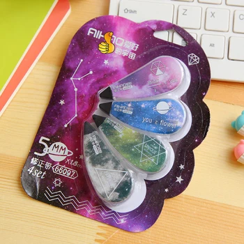 

4pcs Tear-resistant Kids Gift School Office Lightweight Easy Use Portable Small Correction Tape Mini Instant Star Sky Stationery