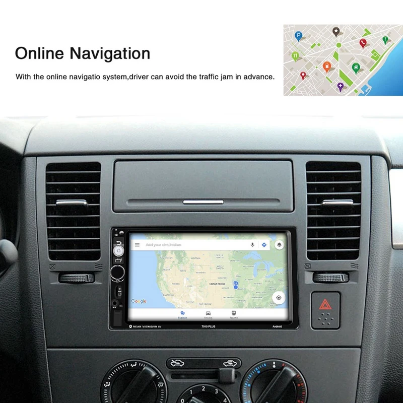 Android 8,1 автомагнитола Gps навигация 2 Din автомагнитола 7 дюймов Автомобильный Mp5 мультимедийный плеер FM AM RDS радио-проигрыватель вluetooth 7010