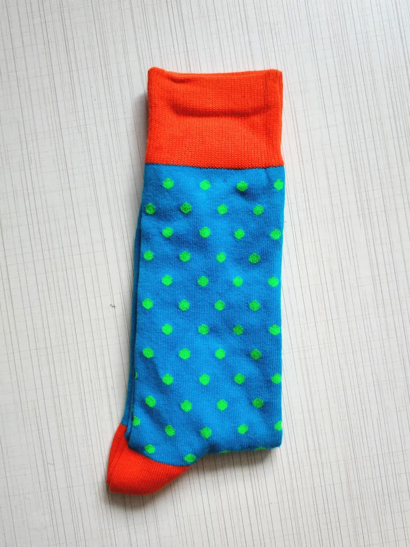 Мужские Веселые носки в горошек(очень длинные - Цвет: Бирюзовый