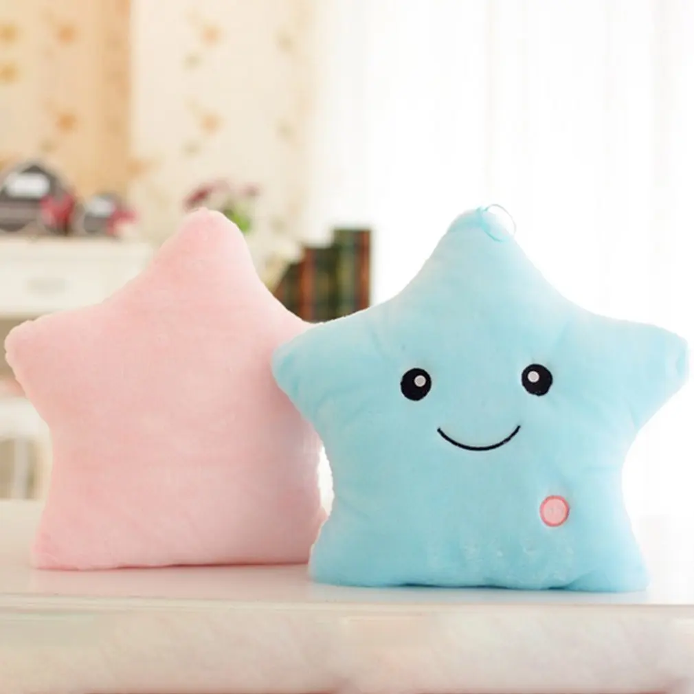 Plush Light Toys Luminous Pillow Star Cushion Colorful Glowing Pillow Plush Doll Led Light Toys Gift For Girl Kids