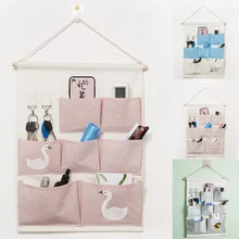 Многоэтажная подвесная сумка из хлопка и льна, водонепроницаемая дверная настенная подвесная сумка-Органайзер, экономия пространства YL5