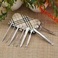 12 шт./компл. Набор для маникюра и педикюра ножницы нож для кутикулы уха Палочки ногтей комплект для стрижки Нержавеющая сталь инструмент для ухода за ногтями Маникюрный набор