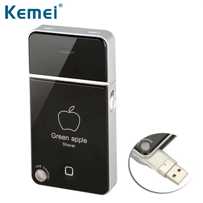 Kemei электробритва перезаряжаемая бритва с USB возвратно поступательным триммер