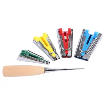 

Set of 4 Size Fabric Bias Tape Maker Tool 6mm 12mm 18mm 25mm Sewing Quilting
