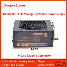 Genuine new 1800W Mining Full Module 180V-240V Power Supply 6 GPU Ethereum ETH  ATX PC psu For BTC Minner Machine