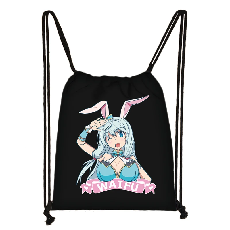 Sugoi Senpai аниме Waifu печать шнурок Сумка для женщин Дорожные сумки boku no hero сумка для хранения мужской рюкзак подростковые сумки на плечо - Цвет: skd-sugoi30