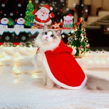 S-M рождественские хлопковые плащи для собак с кепкой модные теплые красные и белые костюмы французского бульдога рождественские Новогодние товары для домашних животных