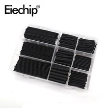 Kit de tubo termo retrátil de calor, 328 pçs, fio elétrico, tubo isolado, redução, poliolefina, 2:1, isolamento, termostato