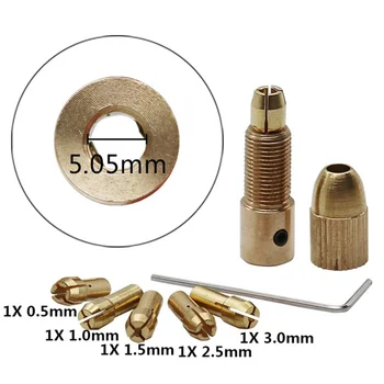 

7pcs 0.5mm-3.0mm Electric Drill Bit Collet 3.17mm Shank Mini Drill Chuck Collet Tool Set Fixture Device Clamp for Electric Drill