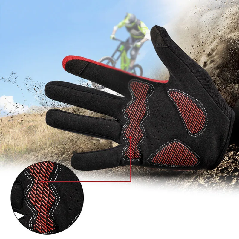 Outdoor Bicycle Riding Gloves Shock-absorbing Anti-slid Full Finger Touch Screen Winter Cycling warm
