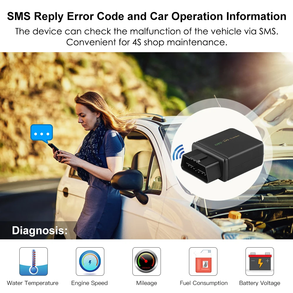 4G gps OBD автомобильный трекер 9-40 В, универсальное использование, OBDII Giagnosis, установка, gps локатор, отключение, сигнализация, интеллектуальная Противоугонная gps, бесплатное приложение