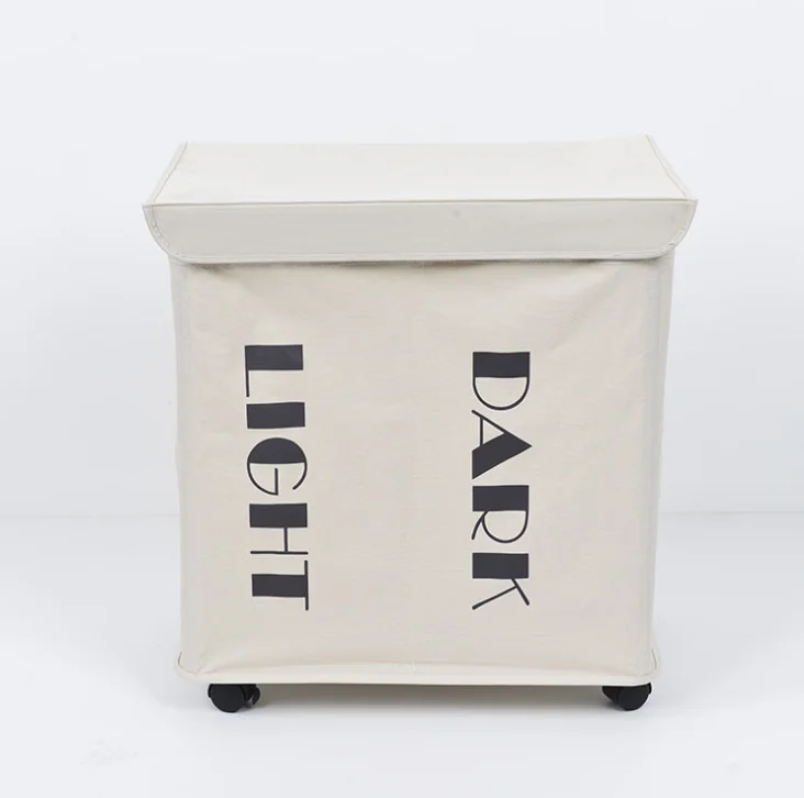 Oxford cloth iron frame dirty clothes with wheels Lou creative creative household goods storage box clothing folding debris stor