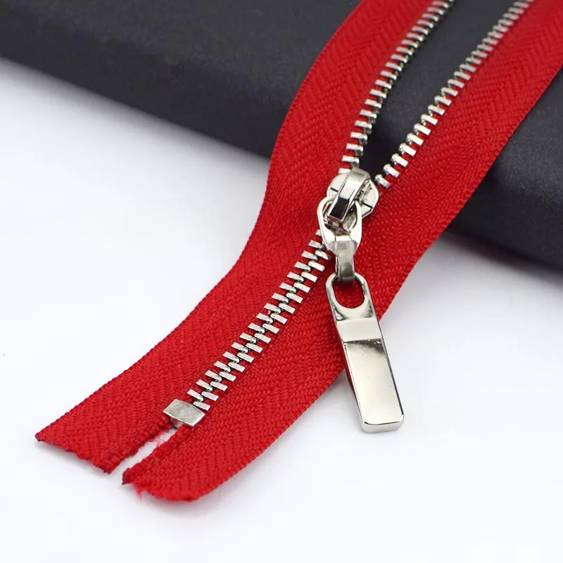 red silver 3 шт. Meetee 3#20 см металлическая молния Медь зуб Closeend застежка-молния одежда джинсы карман на молнии сумки кошелек Ремонтный комплект аксессуары - Цвет: red silver