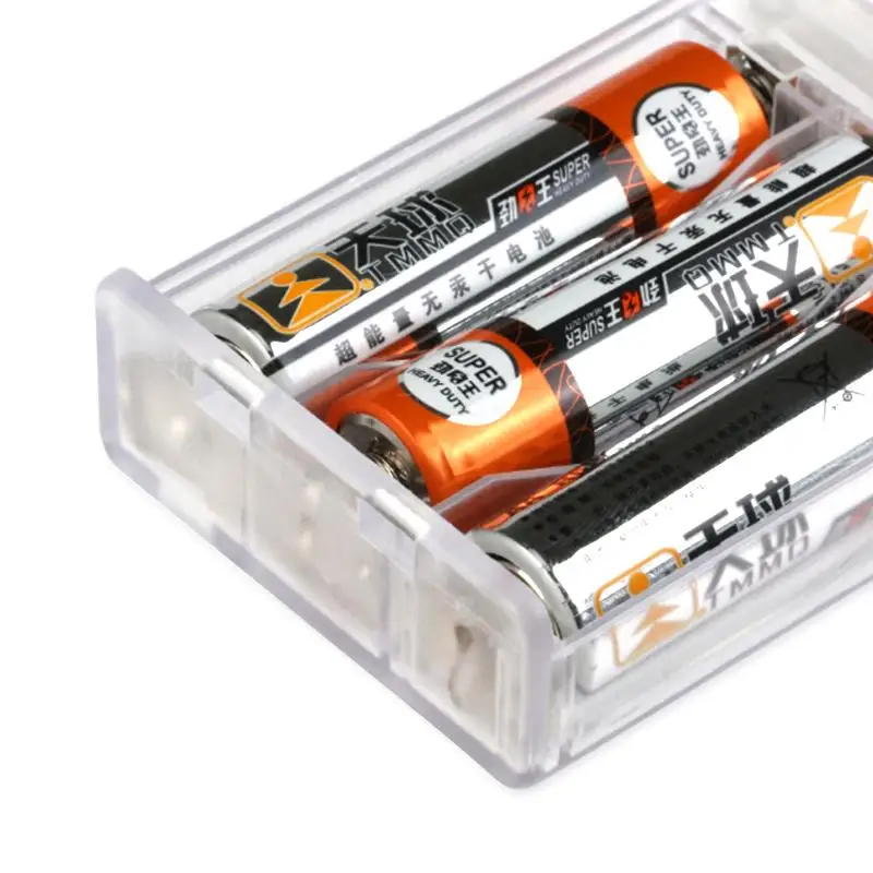 3xAA Battery 4.5V Holder Box Case With Switch Lead Transparent for DIY AA Battery Hold
