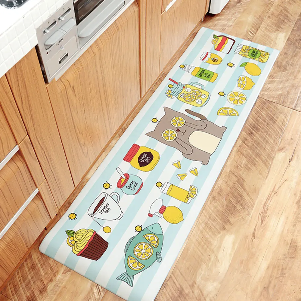1 шт. нескользящий коврик с героями мультфильмов Водонепроницаемый маслостойкий коврик ПВХ кожа кухонный коврик японский стиль домашняя износостойкая Бытовая 45x150 см