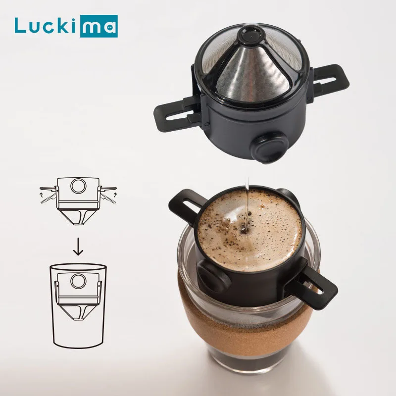 

Mini Reusable Coffee Filter Cup Hand Coffee Maker Dripper for Home Office Business Traveling Espresso Americano Caffe