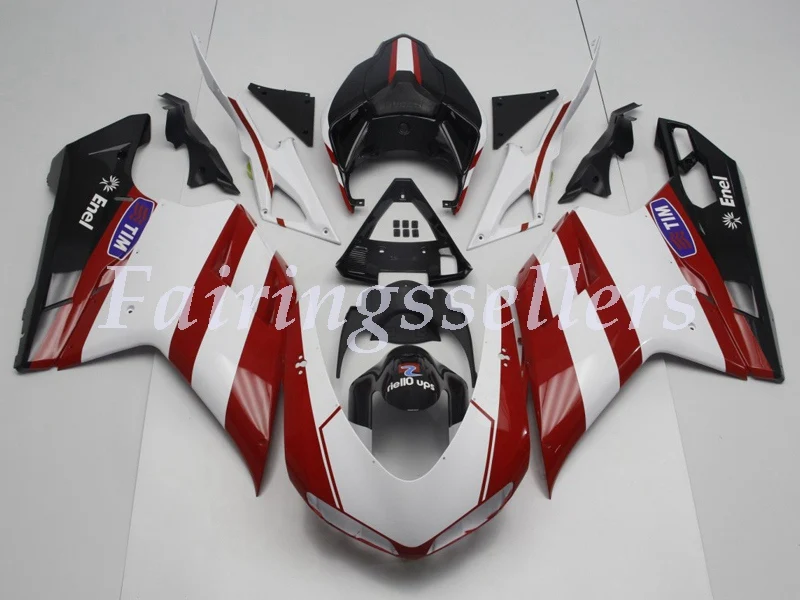 

New ABS Injection Bodywork Full Fairings kits Fit For Ducati 1098 848 1198 2007 08 09 10 2011 2012 Fairings Deep Red White