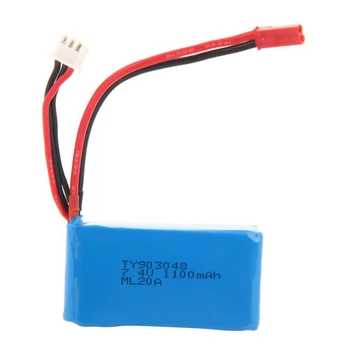 

7.4V 1100mAh Li-Po Helicopter Battery for WLtoys A949 A959 A969 A979 V912 V913 V262 L959 T23 T55 F45 Spare Part Rrpalcement Blue