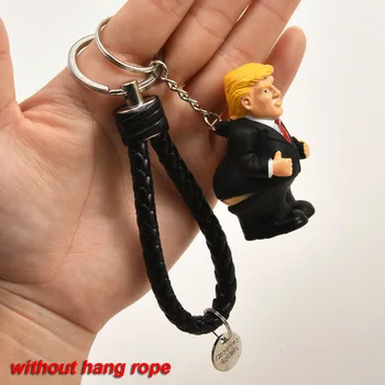 

Keyring Spoof Simulation Funny Toy Car Donald Trump Bag Pendant Keychain Squeeze President Poop Doll