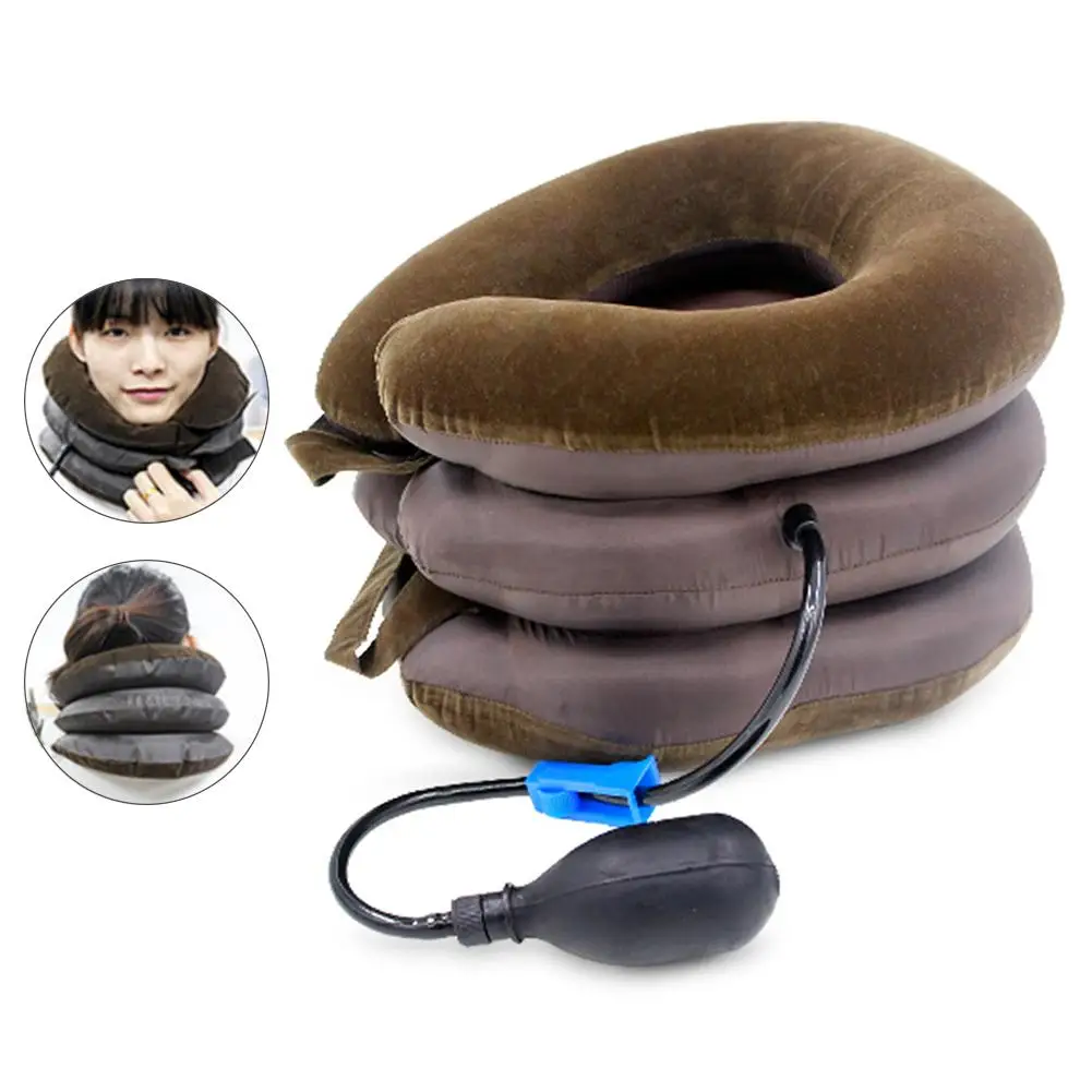 

Inflatable Neck Cervical Traction Pillow Massager Head Pain Relax Air Cushion