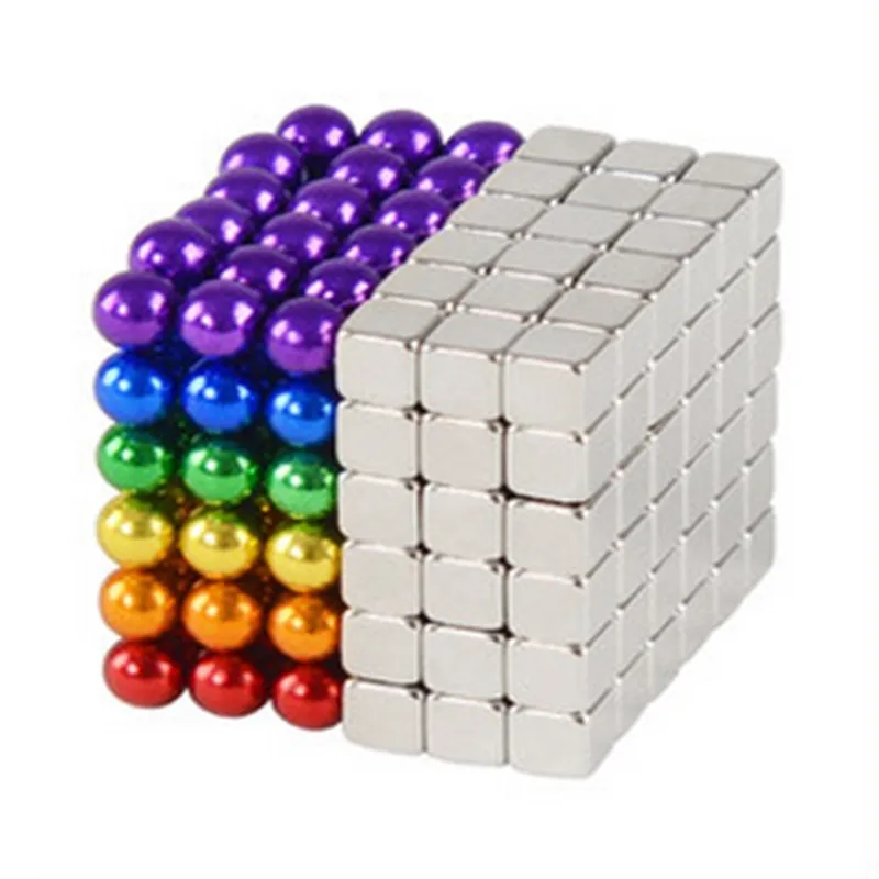 Новинка, 5 мм, 216 шт., магнитный магический куб, Bucky Puzzle Magcube, блоки, Neo Cube Balling с металлической коробкой - Цвет: Half Multi