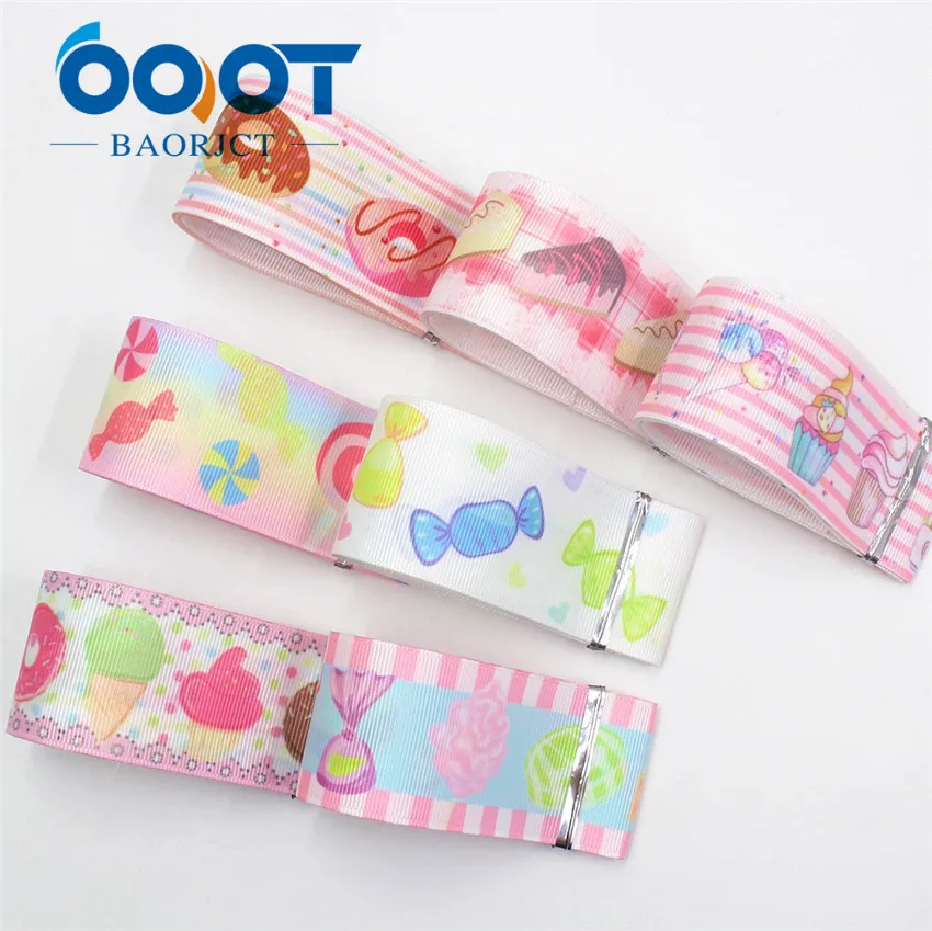 7 each one yards OOOT BAORJCT I-191007-2403, 38 мм, 10 ярдов конфеты тепловой передачи печатных корсажные ленты, свадебные украшения для вечеринки DIY материал - Цвет: 7 each one yards