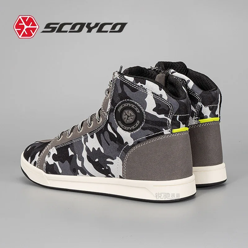 Men's Leisure Motorcycle Boots SCOYCO Motorbike Riding Shoes Motocross Motorcycle Racing Boot Moto Biker Equipment Shoe Ankle