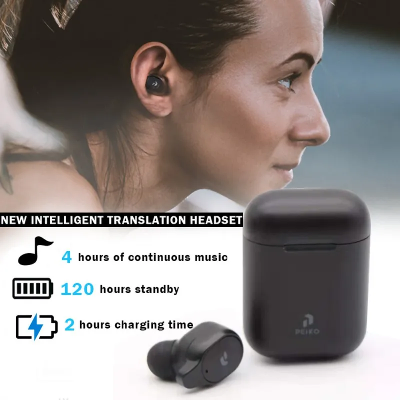 

New Peiko S Translator Headphones 33 Languages Instantly Translate Wireless Smart Voice Translator Bluetooth Headset Translators