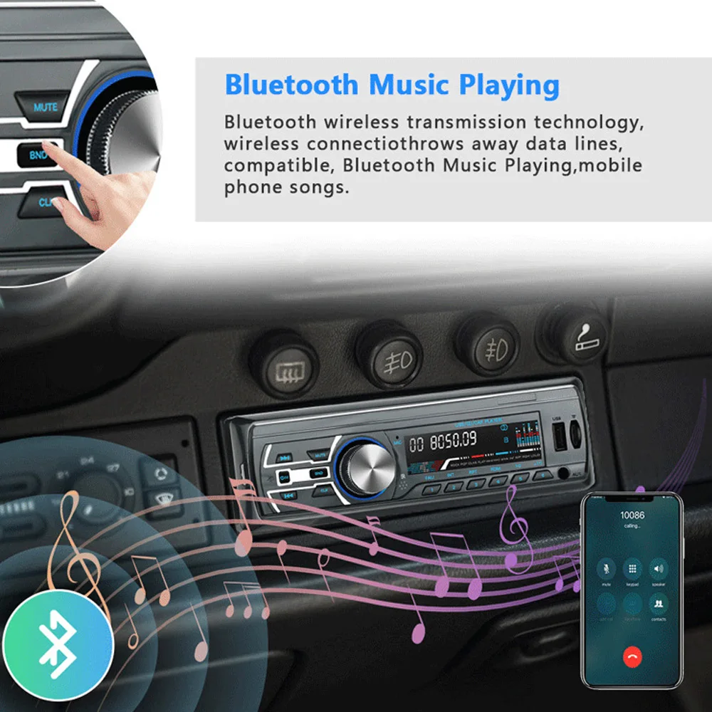 VR робот 1DIN In-Dash 12 в стерео автомобильный аудио плеер FM Радио Цифровой Bluetooth Автомобильный mp3 плеер Handsfree автомобильный комплект с USB/SD/AUX