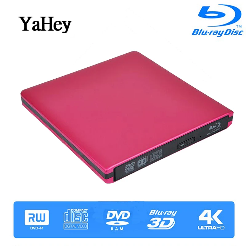 usb drive USB 3,0 Внешний Blu-Ray оптический привод Bluray bd-rw горелка BD-RE CD/DVD rw Писатель воспроизведение 3D 4K Blu-Ray диск для ноутбука Настольный ПК - Цвет: usb drive