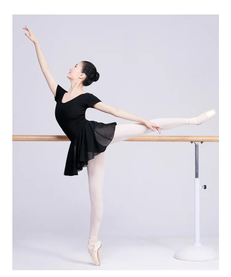 New Style Leotards Women's Summer Short-sleeved Dancing Dress Adult Ballet Chiffon Dance Dress Yoga Body Gym Outfit