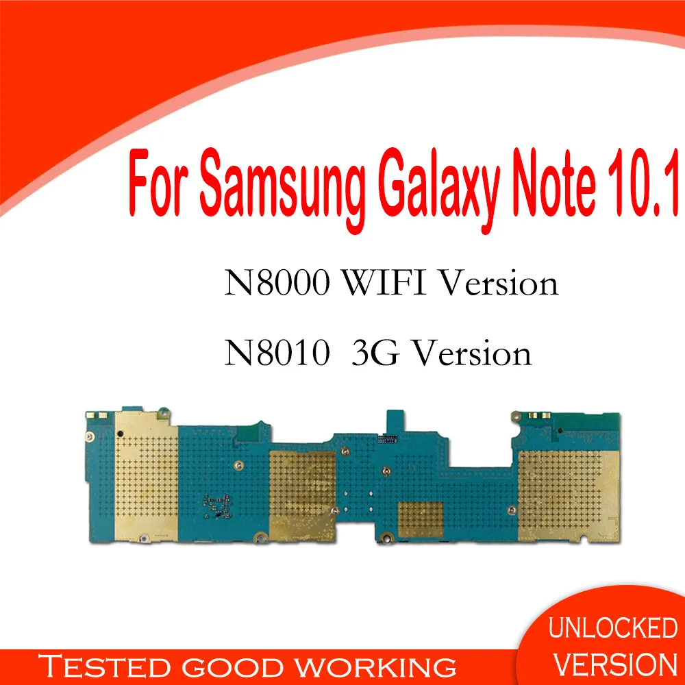 100% Оригинальный разблокированный mainbaord для Samsung Galaxy Note 10 1 N8000 / N8010 WFI 3G поддержка