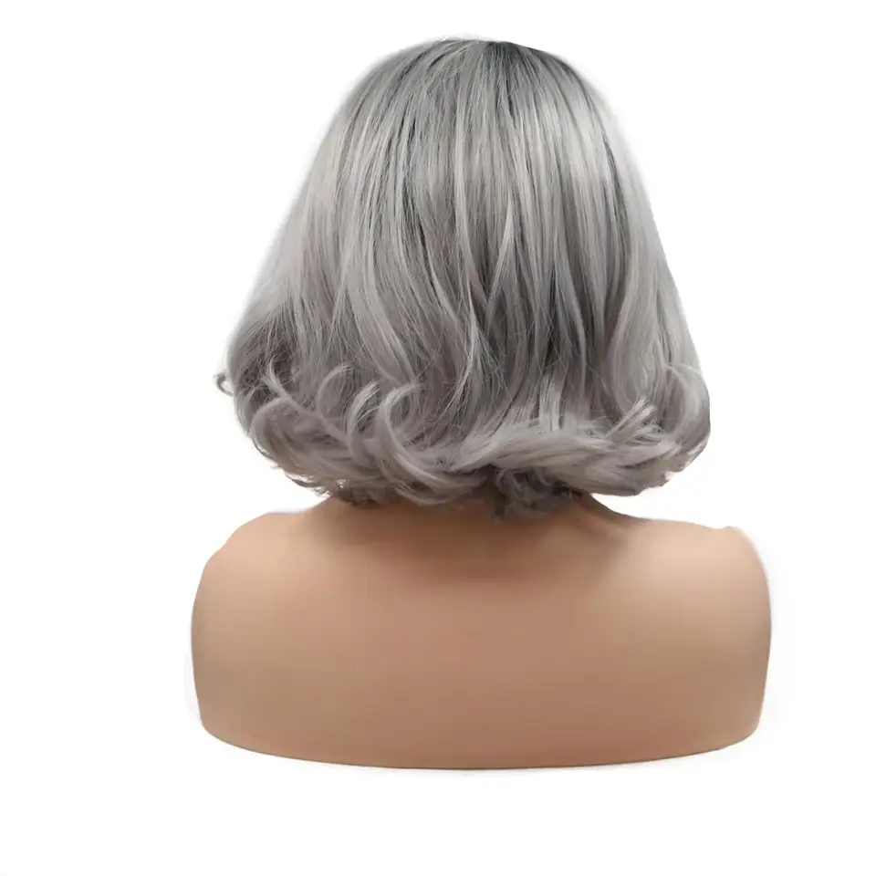 Sistema De Reemplazo De Pelo Corto Gris Plateado Tupe Para Mujeres Rizado Resistente Al Calor Toda La Red Transpirable Atada A Mano Con Clips Aliexpress