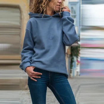 

Hoodies Sweatshirt Women Autumn Winter Long Sleeve Pullovers VogueSolid Hooded Female Regular Blouse Molet Sudadera Mujer
