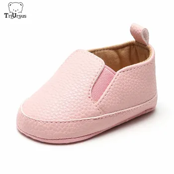 

Wholesale Baby Shoes For Boys Girls Anti-Slip Sole Newborn Infant Toddler Baby First Walkers PU Leather Solid Baby Casual Shoes