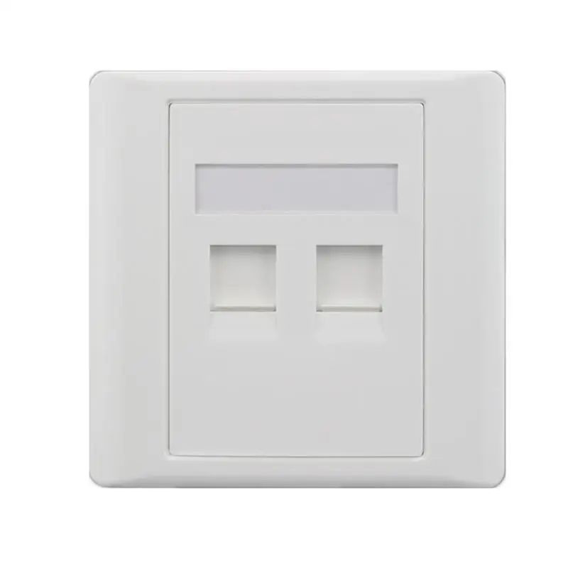 CAT 6 Wall Outlet Plate RJ-45 Network Ethernet Socket with Double Ports CAT 6 Wall Outlet Plate RJ-45 Network Ethernet Socket with Double Ports