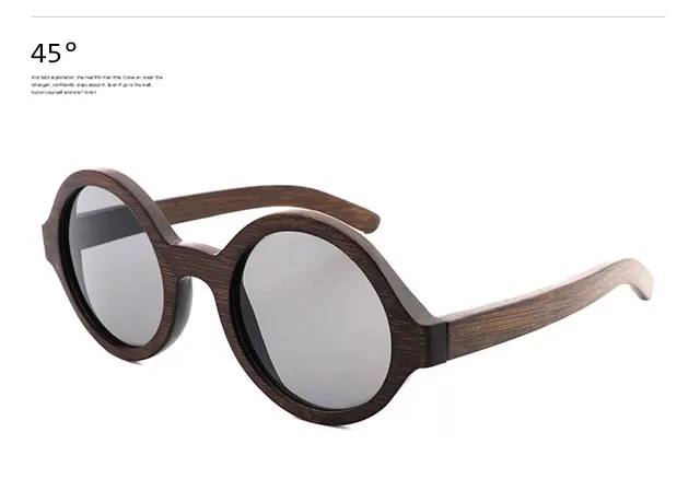 Lunettes de soleil fait основной en bambou для мужчин avec cadre brun Защита от ультрафиолетовых лучей UV400