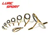 LureSport KT KL KW guide MN Top 8pcs Guide set Gold Steel frame sic ring rod guide Rod Building component Repair DIY Accessory ► Photo 1/6