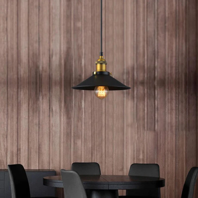 Высокое качество света скандинавские ретро огни Железный Абажур Черный винтажный промышленный подвесной светильник скандинавский минималистичный остров-кухня