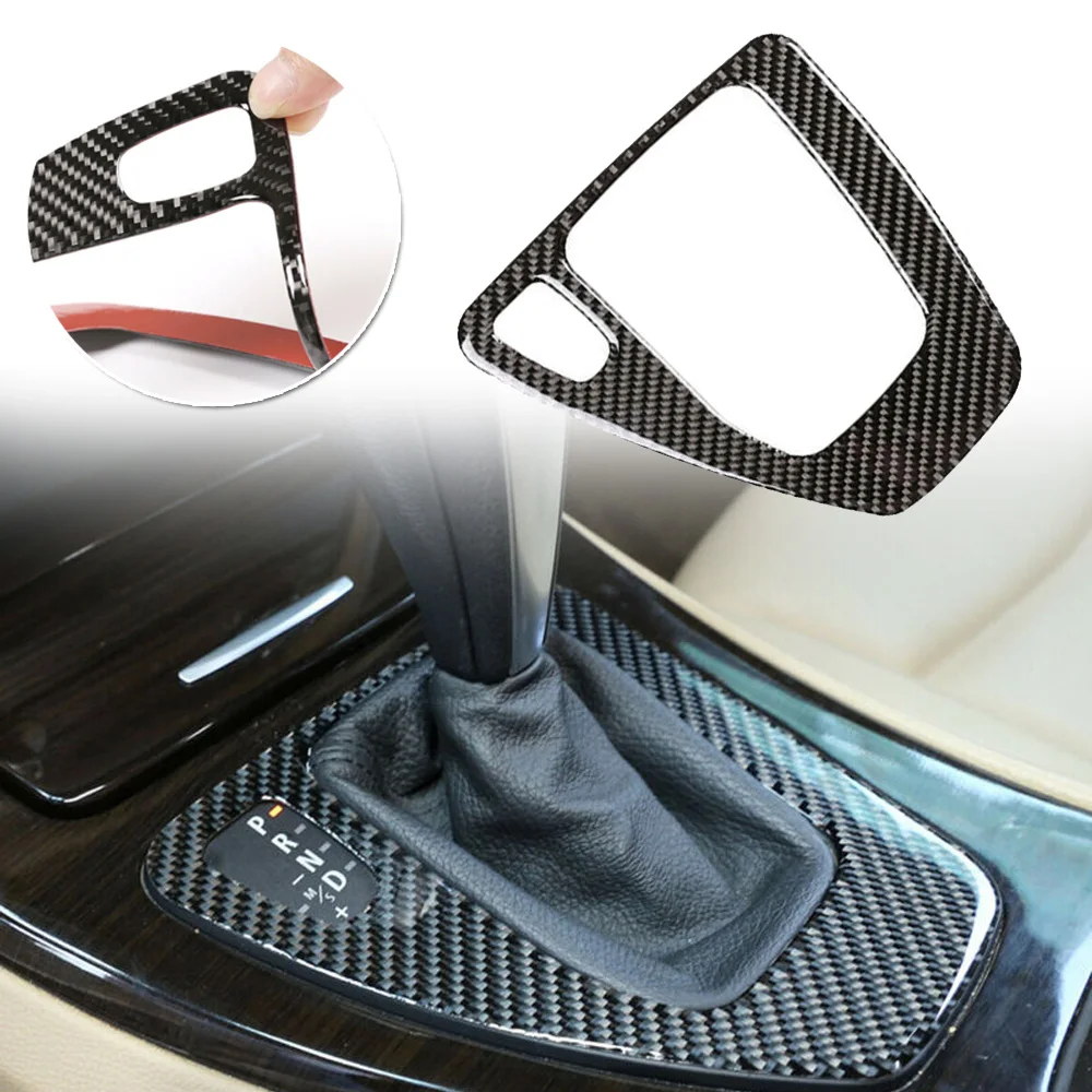 Real Carbon Fiber Car Gear Shift Panel Cover Replacements For BMW 3 Series E90 E92 E93 2005-2012 Interior Mouldings Stickers | Автомобили