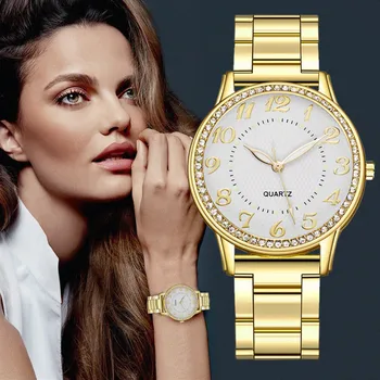 

Luxury Women Watches Quartz Watch Stainless Steel Dial Bracele Watch Casual Women Quartz Wrist Watches Gifts relogio masculino