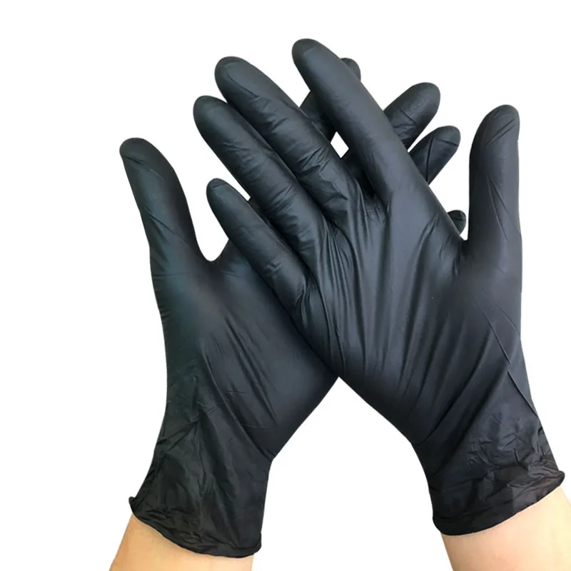 

30pcs Acid Alkali Resistant Gloves Disposable Black Skid Resistant Non Toxic Tasteless Laboratory Tattoo Safe Protection Gloves