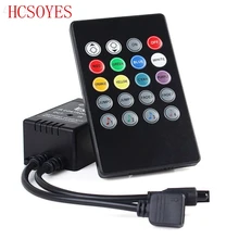 20 ключ Музыкальный ИК контроллеп черный звуковой Сенсор пульт дистанционного управления для RGB Светодиодные ленты 12 V-24 V для RGB 5050 3528 smd Светодиодные ленты